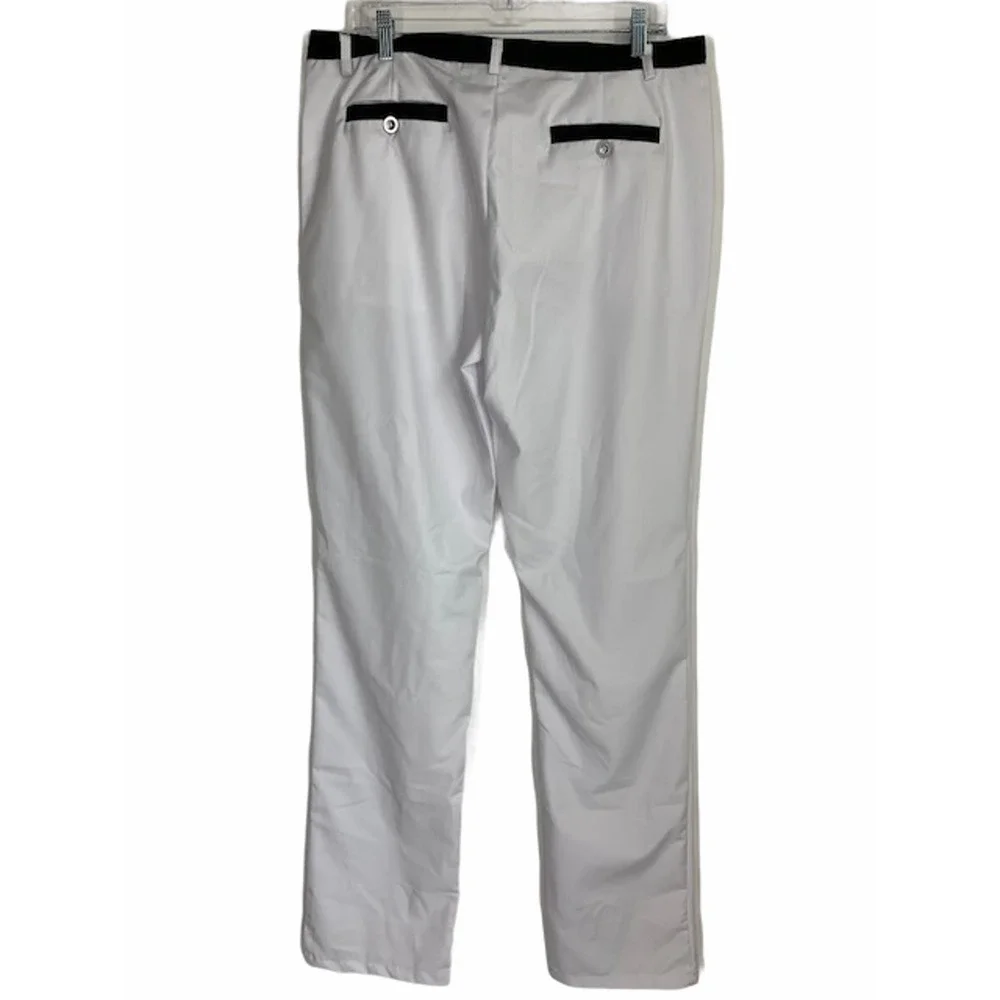 NWT Lanbaosi White Black Trim Straight Leg Pant XL